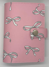 Load image into Gallery viewer, A6 Faux Leather Cover Pink Bows
