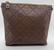 Load image into Gallery viewer, Flat Bottom Cosmetic Pouch~Embossed Chocolate
