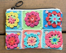 Load image into Gallery viewer, Granny Square print SMALL Flat Pouch
