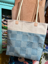 Load image into Gallery viewer, Denim Check Tote Bag
