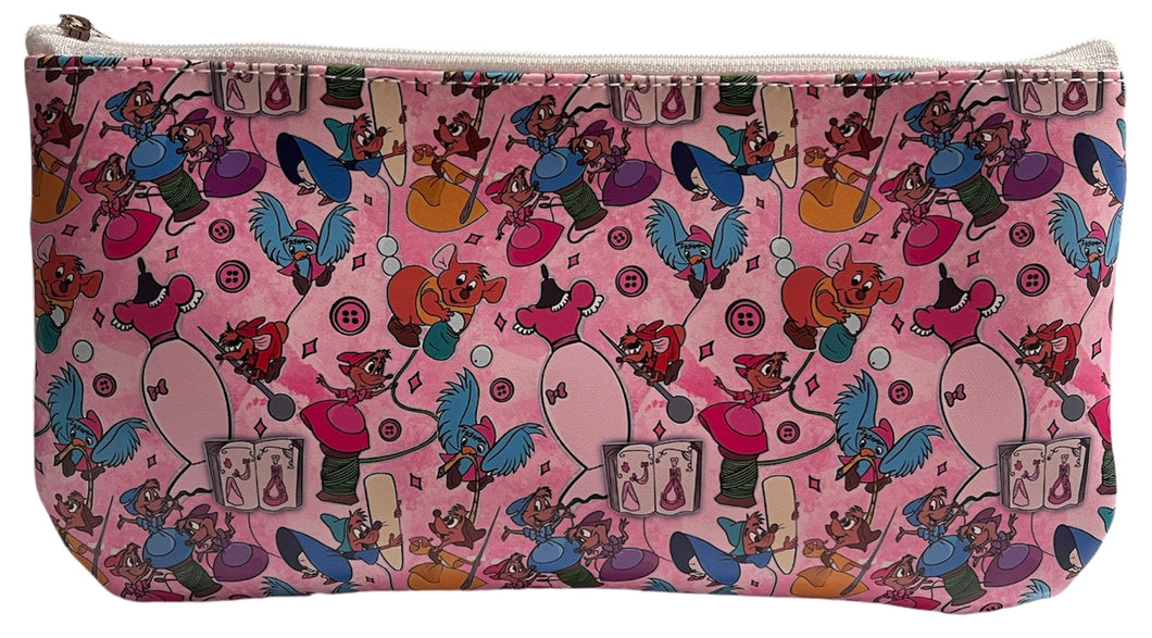 Sewing Mice Vinyl Zipper Pen Pouch