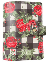 Load image into Gallery viewer, A6 Faux Leather Cover Holiday Floral Plaid
