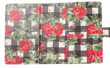 Load image into Gallery viewer, A6 Faux Leather Cover Holiday Floral Plaid
