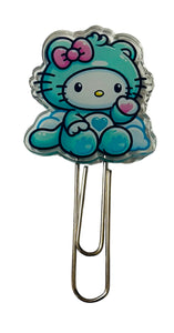 Acrylic Clip Aqua Bear Kitty