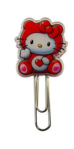 Acrylic Clip Red Bear Kitty