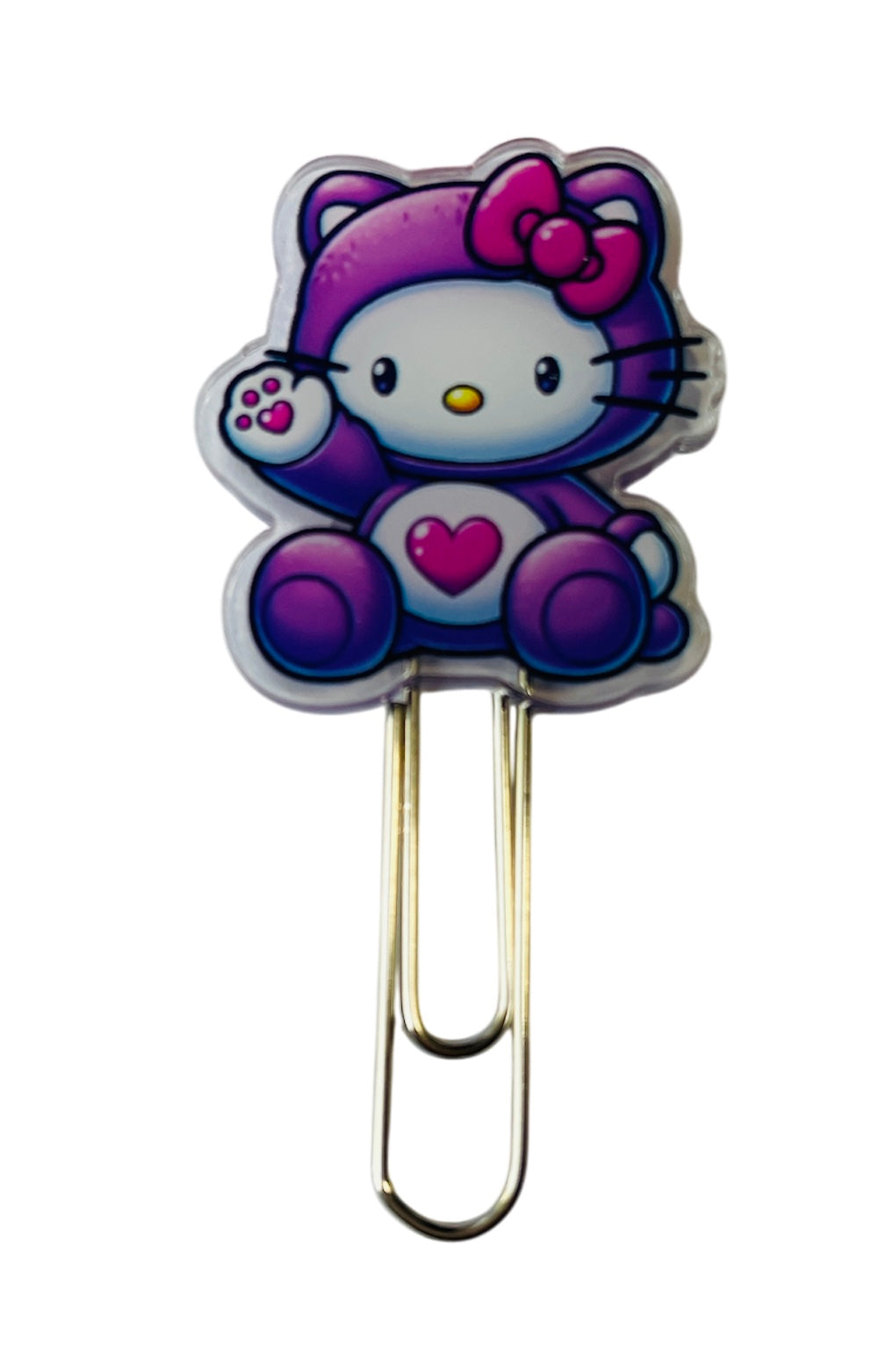 Acrylic Clip Purple Bear Kitty