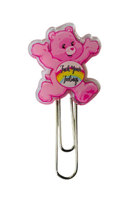 Acrylic Clip Pink Swear Bear