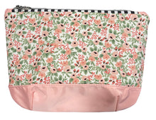 Load image into Gallery viewer, Large Round Bottom Zipper Pouch- Peach Floral
