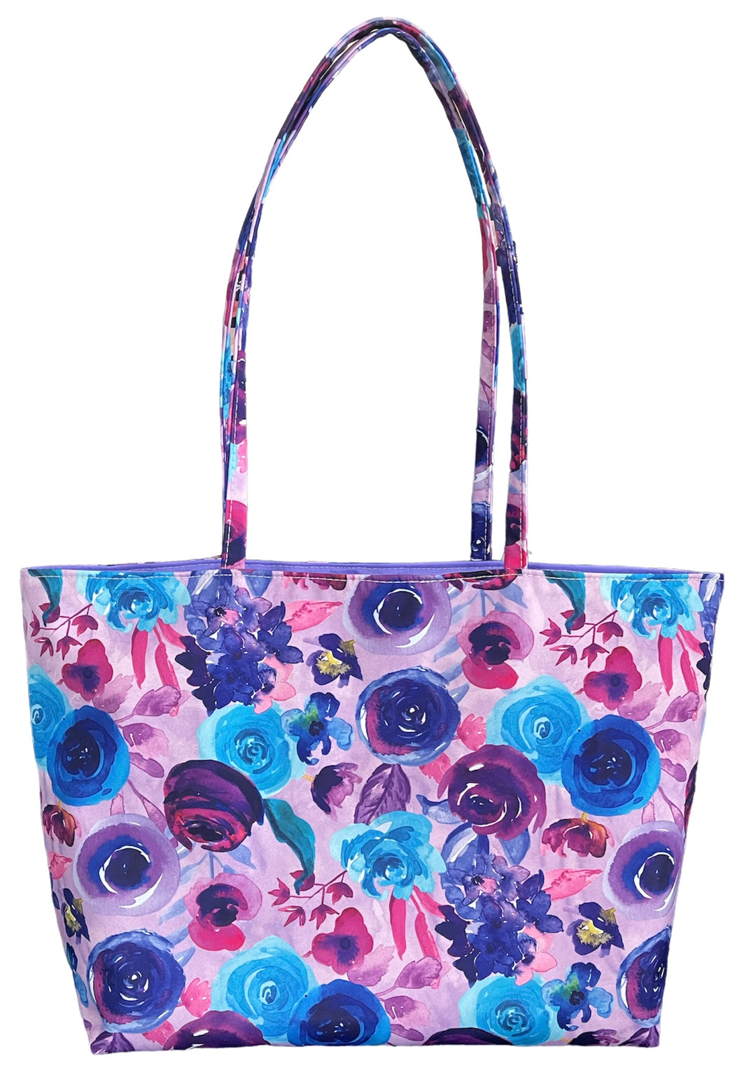 Tote Bag- Nylon Purple Floral