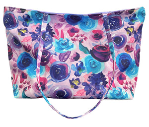 Tote Bag- Nylon Purple Floral