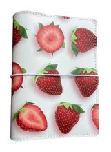 Load image into Gallery viewer, A6 Faux Leather Cover Strawberries
