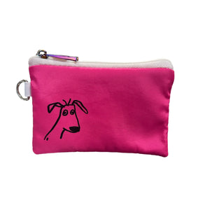 Keychain Zipper Pouch Nylon Pink Dog