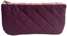 Load image into Gallery viewer, Quilted Nylon Zipper Pen Pouch- Plum
