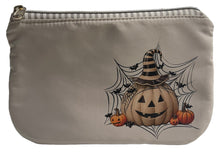 Load image into Gallery viewer, Nylon Zipper Small Pouch- Pumpkin/Web
