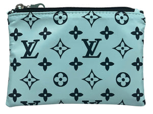 Mint Monogram Nylon Zipper Coin Pouch