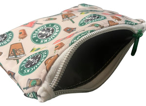 Coffee Nylon Zipper Coin Pouch