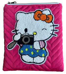 HK Camera Quilted Nylon Zipper Pouch