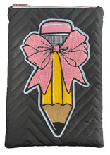 Load image into Gallery viewer, Pencil Quilted Nylon Zipper Pouch
