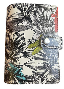 A6 Faux Leather Cover Floral Dragonfly
