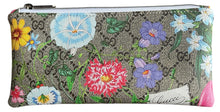 Load image into Gallery viewer, Floral GG Faux Leather Zipper Pen Pouch
